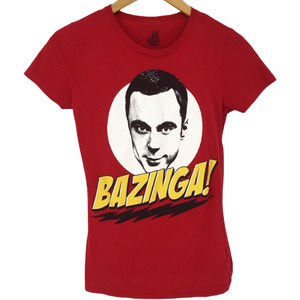 5/$25  Big Bang Theory Ripple Junction Red Graphic T-Shirt Bazinga Size XS